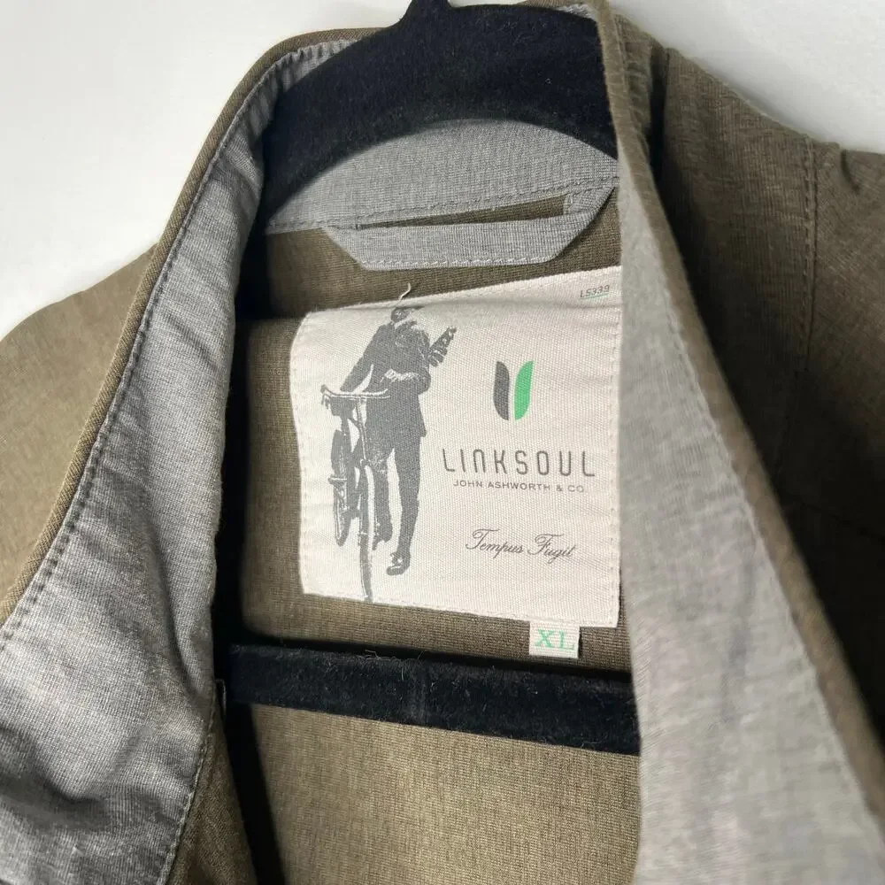 Linksoul Olive Zip Windbreaker Jacket Size XL